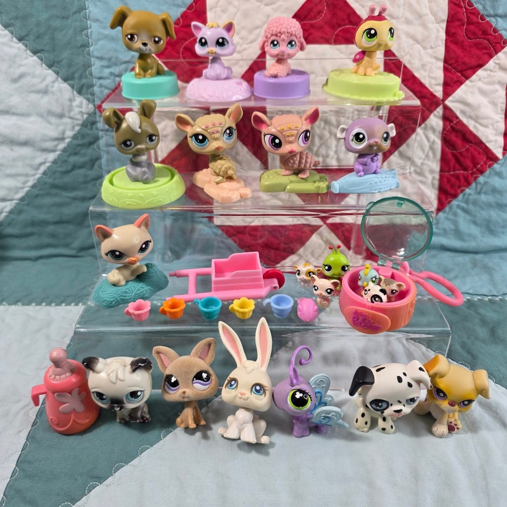 Hasbro Littlest Pet Shop Mixed Lot Kids Multicolor Figures Accessories And More